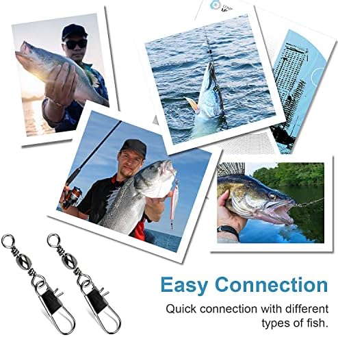 200PCS Fishing Swivels with Coastlock Snap & Ball Bearing, 5 Sizes - Image 7