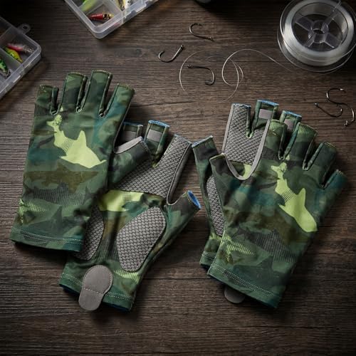 4 Pairs Fingerless Gloves Fishing Gloves, UPF 50+ Breathable, Quick-Drying Sun Protection for Men & Women Anti-Slip for Fishing, Cycling - Image 4