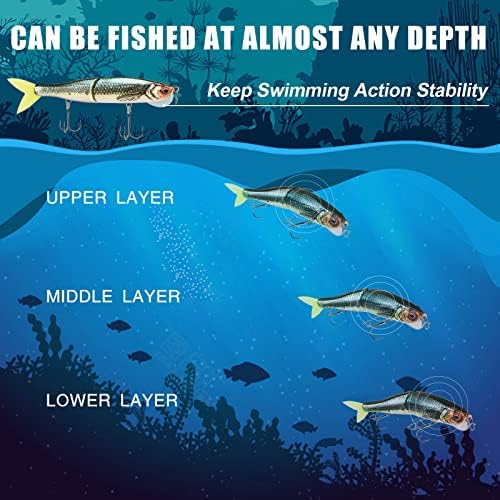 TRUSCEND Swimmax Easy Catch Fishing Lures with BKK Hooks, Wiggling, Vibrating, Rattling and Gurgling for More Bites, Heavy-Duty Dyneema Fiber Jointed Swimbaits for Bass, Trout, Crappie, Walleye, Pike - Image 6
