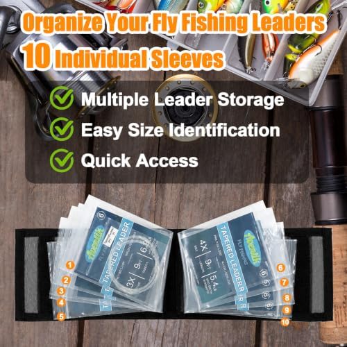 Aventik 10 Pockets Fishing Tackle Binder LeaderTippet Line Leader Wallet - Image 2