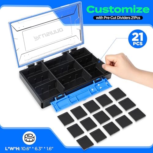 PLUSINNO Tackle Box Organizer, 1/2 Packs Waterproof Tackle Trays, Fishing Tackle Box with Removable Dividers, Fishing Box Tackle Trays and Terminal Tackle Storage - Image 6