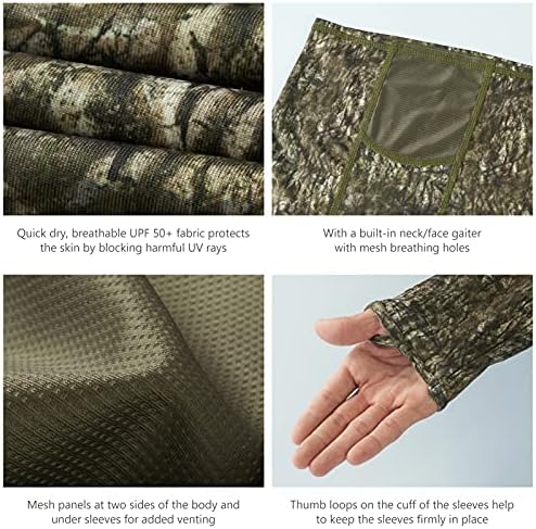 BASSDASH Men's UPF 50+ Camo Long Sleeve Hunting Fishing Hoodie Shirt - Image 5