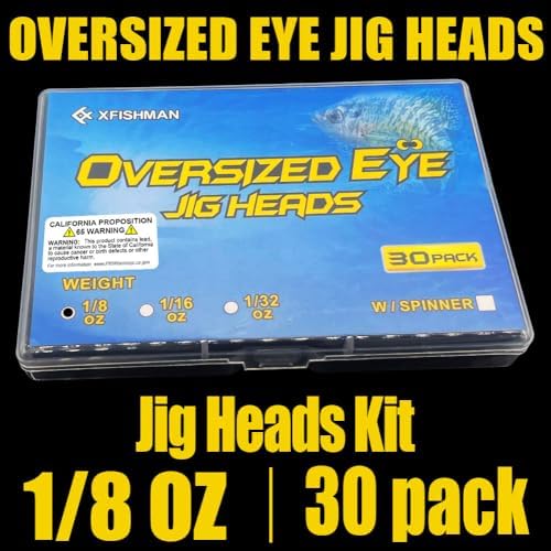 Crappie Jig Heads Kit With Underspin Spinner Blade, Lures and Jigs for Fishing - 30 & 50 Pack, 1/8, 1/16, 1/32 oz - Image 7