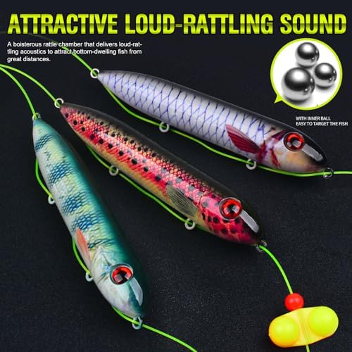 PROBEROS Catfish Fishing Rigs - Bank Fishing Set with 5pcs/Set, 6/0, 8/0, 10/0 Circle Hooks Circle Hooks, High Visibility, Ready to Use Catfish Rigs - Image 5