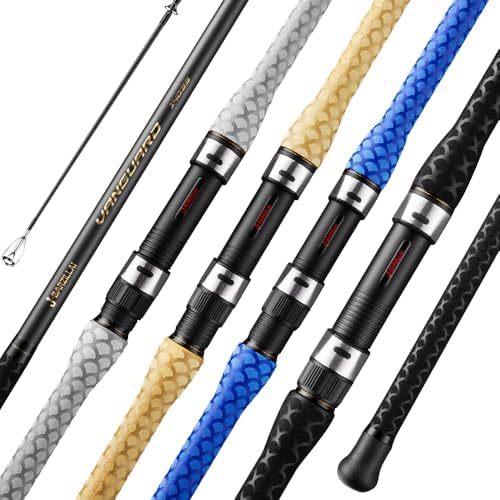 Carbon Surf Spinning Fishing Rod, Ultra-Light High-Sensitivity Graphite Pole, Saltwater/Onshore 3/4 Pieces Surf Fishing12ft 13ft 14ft 15ft Rod by J-BARZILLAI