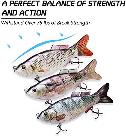 TRUSCEND Swimmax Easy Catch Fishing Lures with BKK Hooks, Wiggling, Vibrating, Rattling and Gurgling for More Bite, Heavy-Duty Dyneema Fiber Jointed Swimbaits for Bass, Trout, Walleye, Crappie, Pike - Image 4