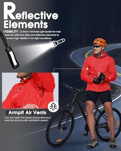 Outdoor Ventures Men's Packable Rain Jacket Waterproof Lightweight Raincoat - Image 6