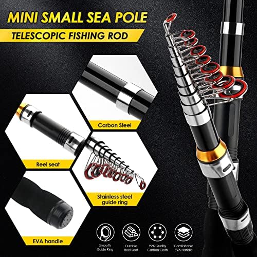 2-Pack 6.89FT Telescopic Fishing Rod Reel Combo Tackle Box Travel Carry Bag - Image 3