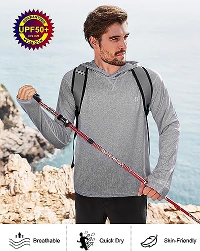 Roadbox Men's UPF 50+ Fishing Shirts, Long Sleeve UV Sun Protection Hoodie - Image 6