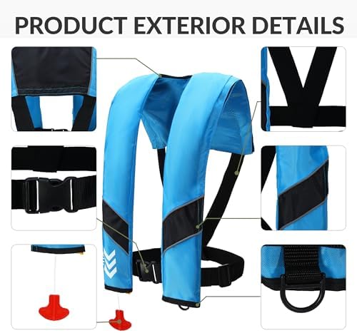 Inflatable Life Jackets for Adults Automatic Life Vests PFD Low Profile Load Capacity Up to 330lbs - Image 5