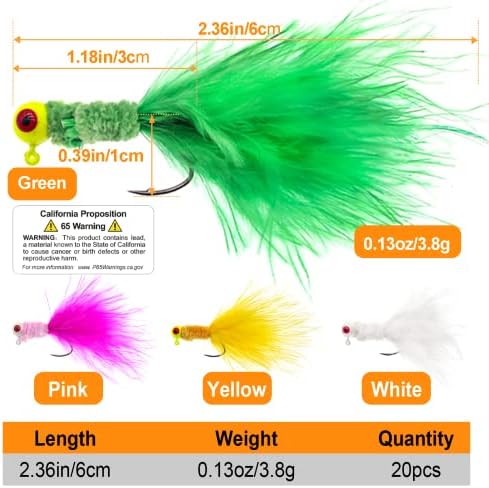 Fishing Jigs Kit Bucktail Jigs Hair Swimbait Heads Marabou Feather - Image 2
