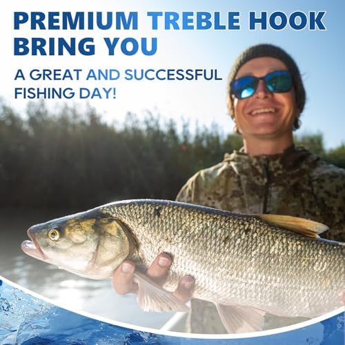 UCEC Fishing Hooks Treble Hooks for Trout Saltwater Freshwater Fish Hook - Image 6