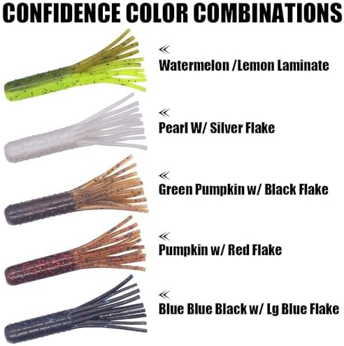 Tube-Baits-for-Bass-Fishing-Lures-Soft-Plastic-Bait-Worm-Tube Jigs Kit with Smallmouth Large Mouth Bass Lake Trout - Image 3