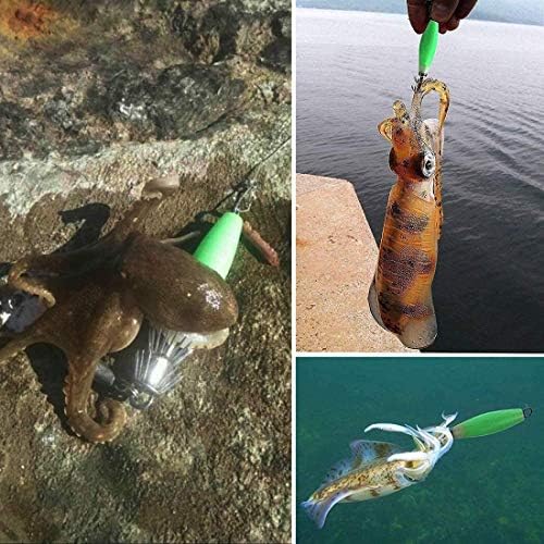 Luminous Squid Jig Hooks Stainless Steel Needles Fluorescent Fishing Cuttlefish Sleeve Squid Jig Baits Night Fishing Saltwater Lures Glow Squid Catcher Hard Baits - Image 6