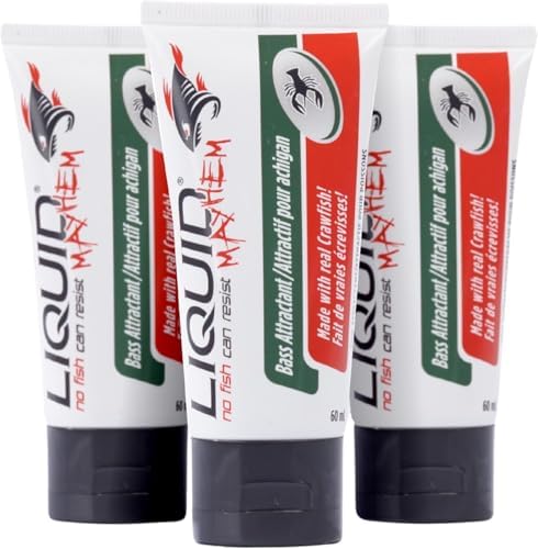 Liquid Mayhem Bass Fish Attractant Gel 60 ml / 2 oz · 60 Uses – Real Anchovy Bait & Aminos | UV-Enhanced Long-Lasting Gel – All Lure Types by LiquidMayhem