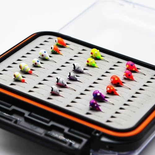 Alichino Ice Fishing Jig Set Ice Fishing Lures Micro Jig Head Hook Set for Panfish, Crappie, Walleye, Perch, Trout, Bluegill - Image 3