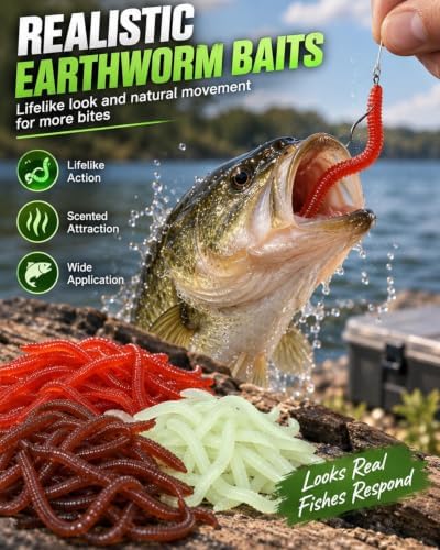 Simulation Earthworm Soft Fishing Lures Shrimp Scented Artificial Worm Bait - Image 5