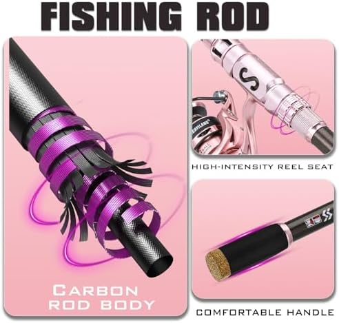 Sougayilang Telescopic Fishing Rod and Reel Combo, Collapsible Travel Fishing Pole and Spinning Fishing Reel, Fishing Gifts for Men/Women Adults - Image 3