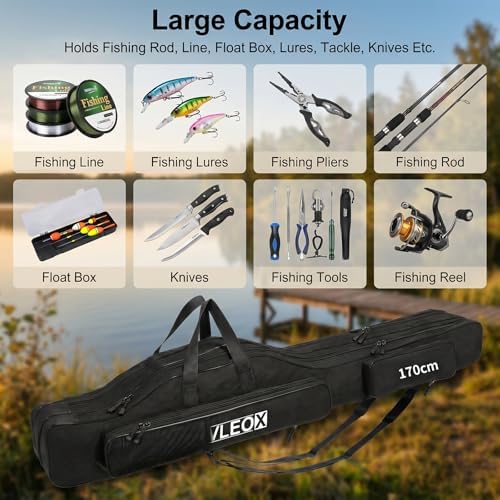 3 Layers Fishing Pole Bag, Fishing Rod Case, Folding Fishing Case - Image 6