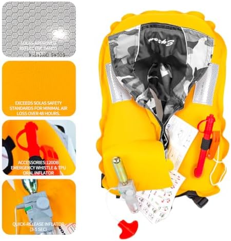 Automatic Inflatable Life Jacket, Preserver PFD for Kids,Life Vest for Kid,Supports Weight up to 160 pounds(YSH725) - Image 2