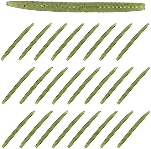 Reaction Tackle Wacky Worms, 5.5 Inch Salt Impregnated Soft Plastic Stick Bait Bass Fishing Lures for Finesse, Wacky, Neko, Texas and Carolina Rigs, 24 Pack by ReactionTackle