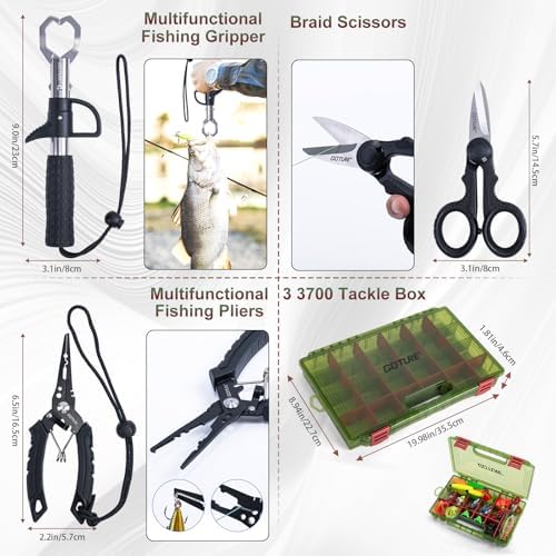 Goture Fishing Kits for Adult,Fishing Pole and Reel Combo, OpenSide Fishing Sling Tackle Storage Bag with 3 Tackle Boxes,Gift for Men - Image 6