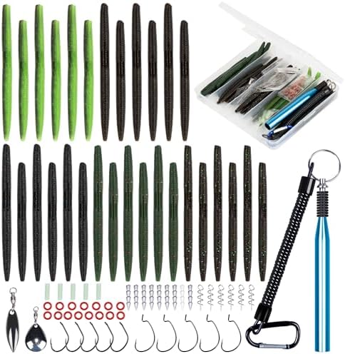 4"/5" Senko Worms Kit, Salt Impregnated Soft Plastic Lures by Bombrooster