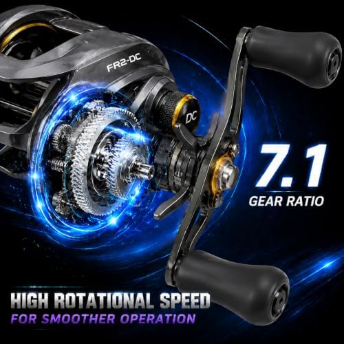 DC Baitcasting Reel, Digital Control Anti-Backlash, 7.1:1 Gear Ratio,5+1 Bearings, 18.5LB Drag, Ultralight for Bass Freshwater - Image 6