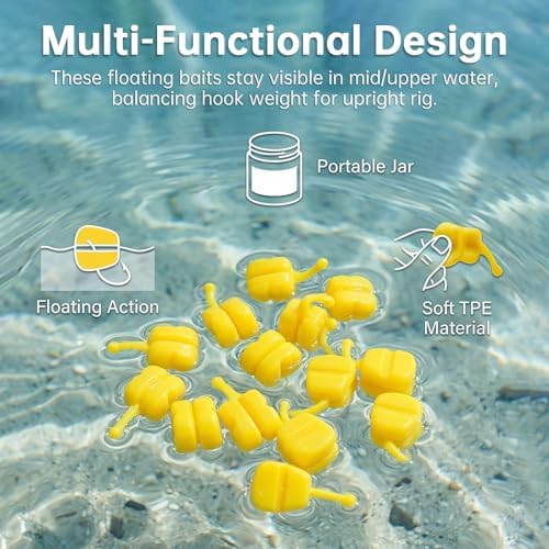 25pcs Soft Twin Corn Fishing Lures Bait, Simulation Fake Corn Carp Fishing Bait, Floating Wobber, Soft Lure TPE Floating Baits with Nice Scent for Carp Trout Bass Catfish - Image 2