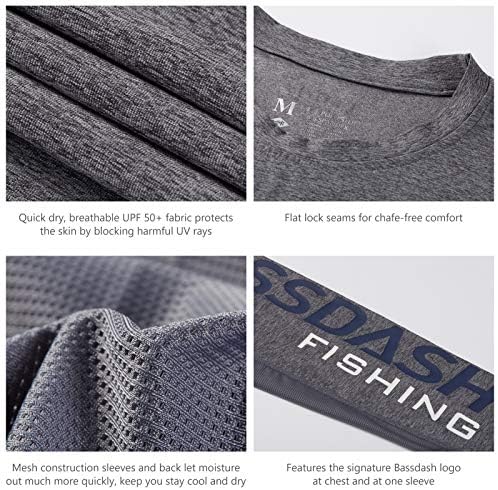 BASSDASH Fishing T Shirts for Men UV Sun Protection UPF 50+ Long Sleeve Tee T-Shirt - Image 4