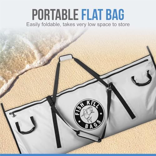 Flat PVC Tarpaulin Insulated Fish Cooler Kill Bag - Waterproof Fishing Cooler Bag with Easy Grip Carry Handles - Portable Soft Cooler - 3 Sizes - Image 5