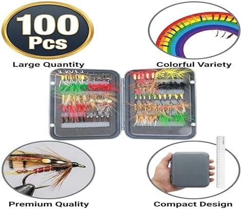 Fly Fishing Flies Nymphs for Fly Fishing Trout Lures with Magnetic Fly Box - Image 2