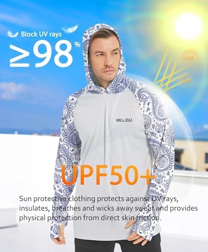 Men's UPF 50+ Sun Protection Hoodie, Long Sleeve Fishing Shirt - Image 5