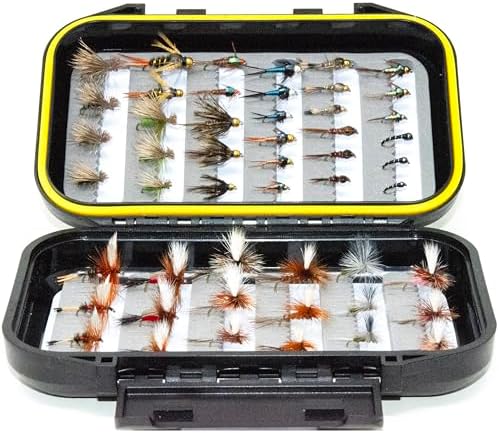 24/36/50/66 Premium Hand Tied Fly Fishing Flies Assortment | Waterproof Fly Boxes | Dry, Wet, Nymphs, Streamers, Wooly Buggers, Terrestrials | Trout, Bass Lure Set, Kit, Gift - Image 2