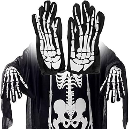 Skeleton Gloves and Skull Mask, Ghost Balaclava Halloween - Image 2
