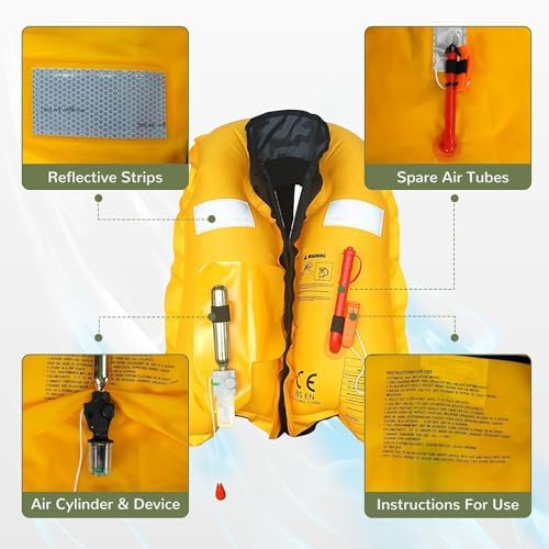 Inflatable Life Jackets for Adults Automatic Life Vests PFD Low Profile Load Capacity Up to 330lbs - Image 5