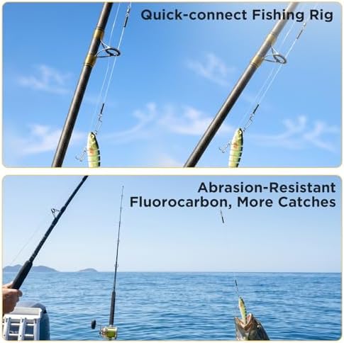 DONQL Fluorocarbon Fishing Leaders with Swivel Snaps 15Pcs Wire Leader Line - Image 6