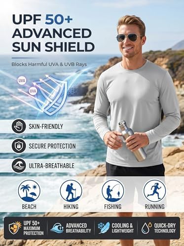 OYGSieg 6/7 Pack Men's Quick Dry Long Sleeve UPF50+ Sun Shirts - Image 3