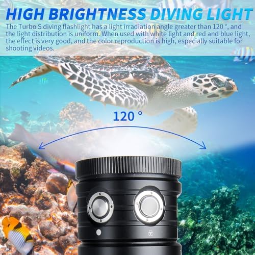 Dive Light,LetonPower TS S 10000Lumens 100m Underwater Video Light,Diving Flashlight,Waterproof Flashlight with Type-C Charging for Professional Under Water Sports - Image 4