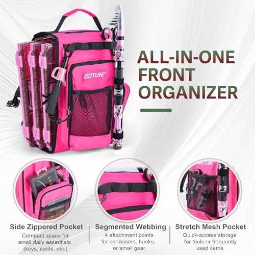 Goture Fishing Kits for Adult,Fishing Pole and Reel Combo, OpenSide Fishing Sling Tackle Storage Bag with 3 Tackle Boxes,Gift for Men - Image 5