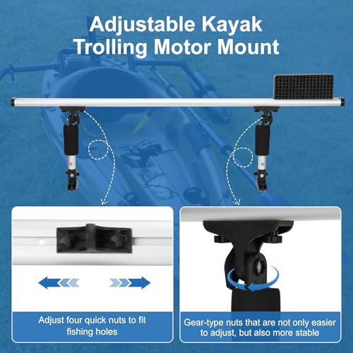 Kayak Trolling Motor Mount Kit,Trolling Motor Mount Bracket & Fishing Accessories Mount Platform for Kayak,Fishing Kayak Aluminum Sliding Mechanism Trolling Motor Mount - Image 7
