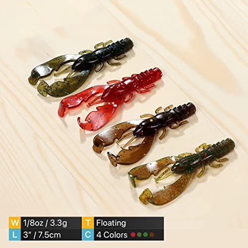 Ned Rig Baits Kit,TRD Soft Plastic Worms or Crawfish for Bass Fishing - Image 2