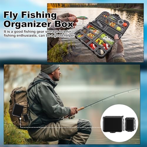 10 Pack Small Tackle Box Organizer for Fishing, Mini Double Sided Portable Pocket Tackle Box Containers for Hooks Lure Baits Swivels Jigs Storage Kayak Boxes(Black) - Image 4