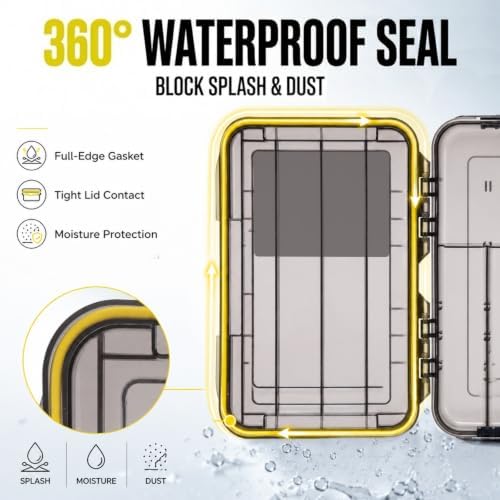 2PCS Waterproof Fishing Tackle Box 3700 Deep Size - Floating Utility Tray with Adjustable Dividers for Lures, Jigs & Baits - Thickened Airtight Storage Organizer with Clear Transparent Lid - Image 7