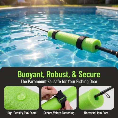Fishing Rod Float Tube with Fastening Straps, EVA Foam Rod Butt Cushion for Kayak & Boat Fishing, Floating Accessory Keeps Rod Tip Afloat and Prevents Sinking in Water - Image 3