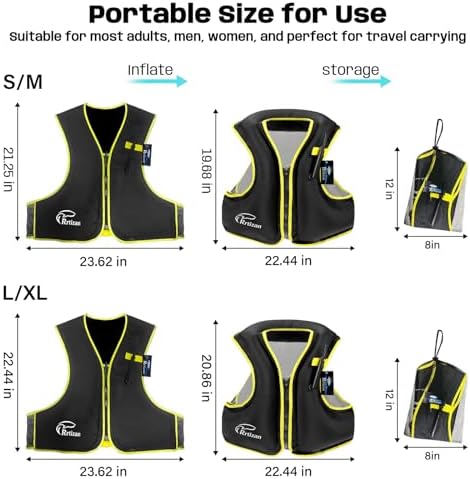 Rrtizan Inflatable Snorkel Vest for Adult, Suitable for Adult 90-220lbs - Image 6