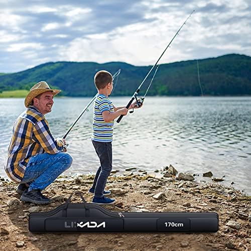 Lixada Fishing Rod Case - Portable Folding Pole and Reel Storage Bag, Gears Organizer - Image 2