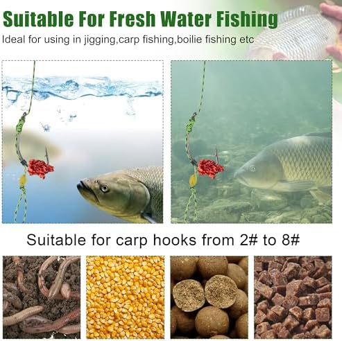 43pcs/152pcs Carp Fishing Hair Rigs Baits Carp Rigs Kit Corn Fishing Beads Boilie Bait Stops Dumbell Stoppers and Stringer Needle Fishing Equipment - Image 7
