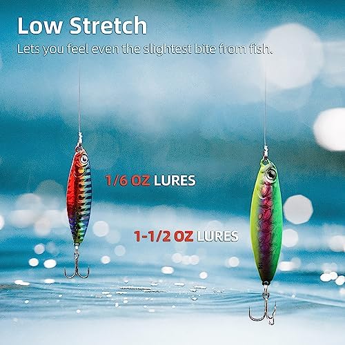 RUNCL Fluorocarbon Fishing Line, PowerFluoro Clear Ice Fishing Leader Line - Virtually Invisible, Faster Sinking, Extra Sensitivity, 300/500/1000yds, 5-32lb Break Strength, Fishing Gifts - Image 3