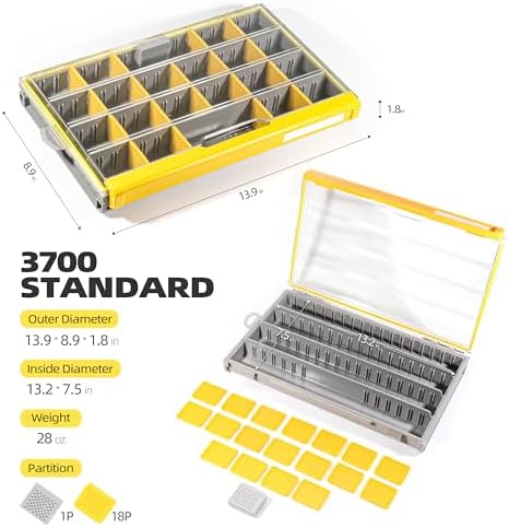 RUNCL 3700 Standard Fishing Tackle Box, Waterproof Floating Lure Storage Box with Adjustable Dividers, Clear Rust-Proof Utility Tray for Terminal Tackle, Hooks and Sinkers - Image 4
